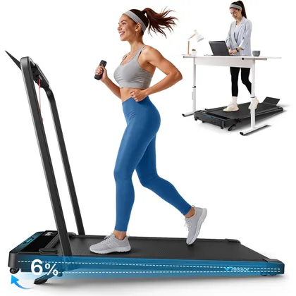 MERACH T19B3 - 2-in-1 folding walking pad, 6% incline